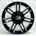 RIN 17X9 6-114.3 R1 SPORT OR002 BLACK MILLING WINDOW ET0 CB66.1