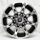 RIN 15X8 6-139.7 R1 SPORT QC815 BLACK MACHINE FACE ET-10 CB110